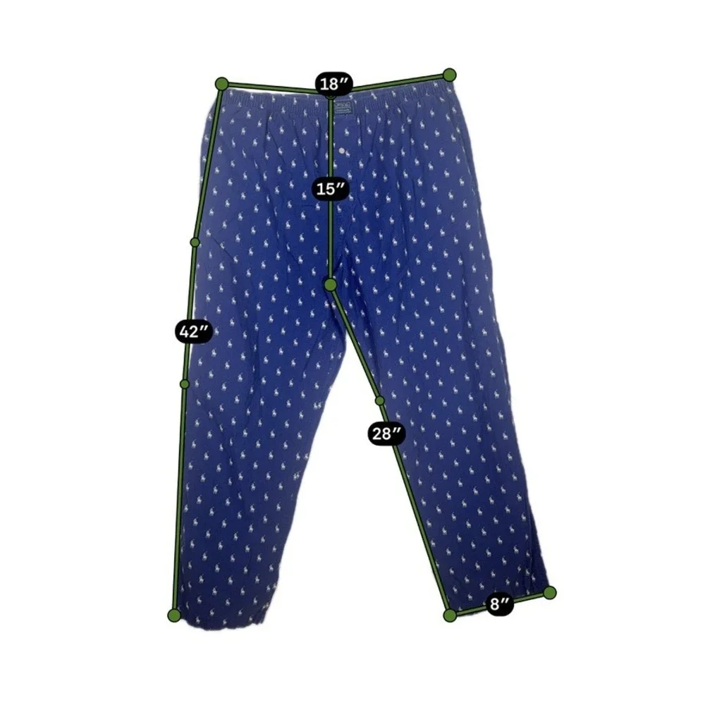 Polo Ralph Lauren Men's M Navy All Over Pony Pajama Pants 100% Cotton